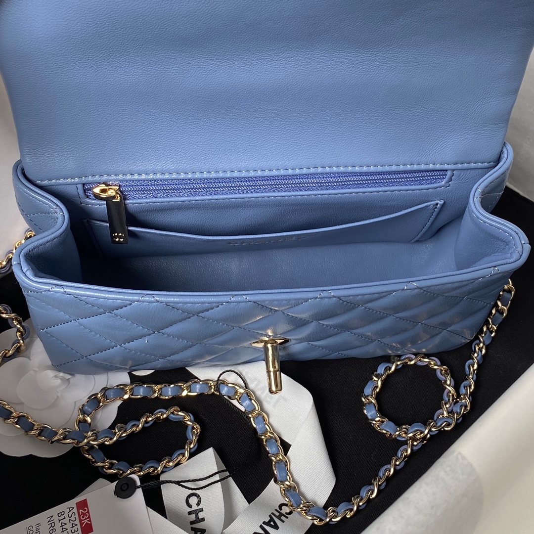 Small Classic Flap Lambskin Handbag Shoulder Bag AS2431 Blue